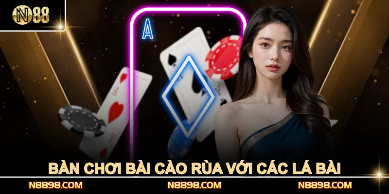 Bàn chơi bài cào rùa với các lá bài