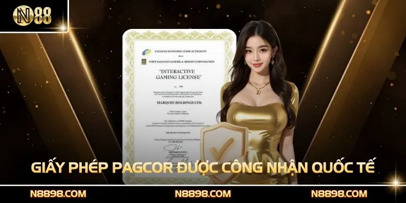 Giấy phép PAGCOR được công nhận trên phạm vi quốc tế